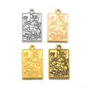 Al por mayor DIY aleación joyería accesorios cuadrado tarjeta de tarot colgante pulsera llavero colgante decorativo J502