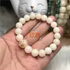 Pulseira da Sorte Raiz de Bodhi Branca com Patinha de Gato Queimada Gato da Fortuna Bebê Buda Pulseira para Estudantes