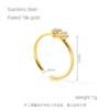 2023 nuevo anillo de diamantes de acero inoxidable transfronterizo para mujer, personalidad europea y americana, simple, 18K, abierto, joyería