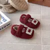 Zapatos de Princesa para Niña con Pedrería y Piel 2025 Invierno Lana de Cordero Algodón Zapatos Lindos Suaves Lindos Moda para Bebé Niña Zapatos Doudou