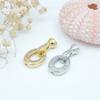 Acessórios de joias faça você mesmo Micro diamante fivela oval T quadrado zircônio pérola colar pulseira fivela escada fivela oval quadrada