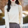 2024 Nuevo Camiseta Básica Bordada De Rong Estilo Chino Nuevo para Mujer para Primavera y Otoño, Elegante Top de Manga Larga para Usar en Capas o como Prenda Exterior