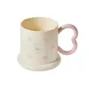 Taza de Lavado de Color Macarrón Estilo Girly con Diseño de Asa en Forma de Corazón, Adecuada para Uso en Casa, Estilo Pareja, Taza para Cepillarse los Dientes y Enjuague Bucal de Dormitorio Estudiantil
