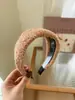 Outono e Inverno Nova Atmosfera Simples Plush Espessado Aro de Cabelo Feminino Larga Aba Faixa de Cabeça Topo Craniano Alto Lavagem de Cabelo Acessórios de Cabelo