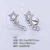 Pendientes de acero de titanio 316L con microincrustaciones de circonio y chapado en oro y cobre, con forma de hueso de oreja, AB, coloridos, con perforación transfronteriza, joyería para oreja.