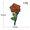 Parche Bordado de Computadora Flor Rosa Café Rojo-marrón Parche de Tela Bordada Parche Decorativo para Ropa Zapatos Sombreros En Stock Venta al por Mayor