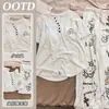 Pijama acanalado de seda helada con copas en el pecho, manga corta y pantalón largo para mujer, nuevo estilo primavera, otoño, verano 2026, caricatura linda, talla grande, corte holgado