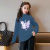 Y2371# Camiseta de Manga Larga para Niña Ropa Casual de Terciopelo Joker para Niños Chaqueta Nueva de Otoño Camiseta Básica para Niños T