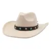 Chapéu de Lã Ocidental Novo Outono e Inverno Transfronteiriço para Homens e Mulheres, Chapéu de Cowboy Coração de Pêssego, Chapéu de Pescador, Chapéu de Aba Larga, Cartola, Chapéu de Jazz