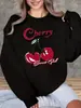 Envío Gratuito Transfronterizo 180g En Stock Estación Independiente Ropa de Mujer Transfronteriza Europea y Americana Sudadera con Estampado de Cerezas Aliexpress Amazon Camarón