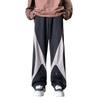 Calça masculina estilo americano outono e inverno marca de moda cor retrô combinando zíper calça high street perna larga solta varrendo calça casual