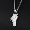 Temu, gran oferta, colgante de cabeza de caballo de acero inoxidable, estilo europeo y americano, collar personalizado con animal para hombre