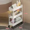 Estante de Baño Estante de Almacenamiento para Espacio Detrás de la Puerta Estante de Almacenamiento Ultra Angosto Organizador de Baño de Múltiples Niveles Carrito Pequeño