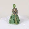 Pingente de Borla Pequena de Fio de Algodão Enrolado à Mão Estilo Xizang, Material para Pulseira DIY Feito à Mão, Ornamento de Borla Curta com Tampa Rosqueada