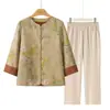 Novas Camisas Estilo Chinês para Mulheres de Meia-Idade e Idosas, Roupas de Primavera para Mães, Conjuntos de Roupas Elegantes e Dignos para Avós, Casacos Finos para Senhoras Idosas