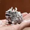Peça de Mão Tartaruga Dragão, Conjunto de Chá Pet de Chá Elefante Auspicioso, Ornamento de Pé Pixiu, Peça de Brinquedo de Mão, Brinquedo de Chá Sólido Sapo Dourado