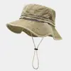 Chapéu de Balde Lavável para Acampamento ao Ar Livre Montanhismo Chapéu de Sol de Aba Larga para Verão Feminino Chapéu de Pesca Proteção Solar Masculina Chapéu de Sol