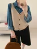 Camisole de tricô minimalista estilo coreano 2026 outono inicial novo caimento solto elegante versátil colete suéter cardigã para mulheres
