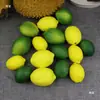 Fruta Limón Plástico Espuma Ponderado Fruta Falsa Bloque Modelo Decoración de Gabinete Rodaja de Limón Adorno de Utilería