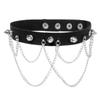 Collar de cuero estilo punk rock europeo y americano para mujer, personalizado, de tendencia de moda, estilo bondage, cadena de clavícula, joyería sexy.