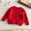 Cárdigan Abrigo de Punto Trenzado para Niñas Otoño 2026 Primavera y Otoño Nuevo Estilo Suéter con Bordado de Corazón Estilo Coreano Chic Top