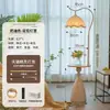 Lámpara de pie color crema estilo francés, lámpara de mesita de noche para dormitorio, mesa auxiliar integrada para sofá de sala de estar con lámpara de protección ocular