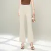 Pantalones acampanados cropped de color liso, modernos y elegantes, para mujer, nuevos de verano 2026, finos, elásticos, ajustados, de cintura alta, micro campana