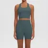 Sutiã Esportivo Ajustado com Sensação de Segunda Pele e Bojos, Sutiã de Yoga de Secagem Rápida, Shorts para Corrida ao Ar Livre que Levantam o Bumbum, Conjunto Fitness para Mulheres