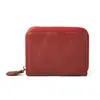 1084 Porta Tarjetas de Cuero Genuino para Hombre y Mujer con Cremallera, Estuche para Tarjetas tipo Acordeón, Múltiples Ranuras para Tarjetas, para Comercio Exterior y Uso Transfronterizo