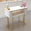 Mesa de Manicure Estilo Cream Branca Estilo Japonês Vidro Única Conjunto Completo Luxo Simples Mesa de Manicure Armazenamento Mesa de Manicure Dobrável