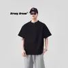 Camiseta Retro Americana para Hombre con Cuello Henry, Diseño Desestructurado, Sencilla Media Cremallera Ajuste Holgado Casual Color Sólido