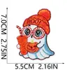 Bolsa de mezclilla y lona con diseño de fantasma de dibujos animados divertido de tema oscuro, parche de aplicación de aplique de parche de hierro bordado para ropa