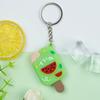 Llavero creativo de helado de fruta de verano con forma de sandía y melocotón, colgante para bolso, llavero para coche