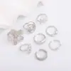 Joyería Transfronteriza Europea y Americana Estilo Festivo Estrella de Mar Vieira Anillo Abierto Ins Aleación Set de Anillos de Flor Superficie Lisa