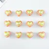 Bolsa de cuentas con agujero grande en forma de corazón Accesorio colgante Llavero Accesorio DIY Cadena de teléfono acrílica colorida Cuentas sueltas de dopamina