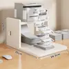 Soporte para Impresora de Recibos de Mensajería Pequeña de Escritorio, Estante de Almacenamiento de Papel Térmico con Código de Barras para Oficina, Soporte de Almacenamiento Multicapa
