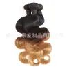 Transfronterizo caliente degradado castaño cuerpo real cabello ola grande cabello real cortina mechón de cabello peluca fabricantes al por mayor