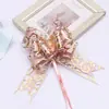30 # Laço de Flor de Organza Dupla Camada Carimbado a Ouro de Tamanho Médio para Decoração de Presente de Feriado e Embalagem de Flores