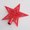 Acessórios de decoração de pacote de árvore de Natal Estrela de ponta de árvore de 10-20cm estrela de cinco pontas acessórios de galvanoplastia em estoque