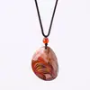 Collar con colgante de ágata roja de cristal natural cadena de seda piedra de ágata de Brasil pieza de mano con forma collar cadena para suéter mayoreo