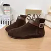 Hebilla de Cinturón Botines Mujer Botas Martin Otoño Invierno Punta Redonda Birkenstock Retro Cómodos Temperamento Nuevo Estilo 2026 Versátil Cremallera Lateral
