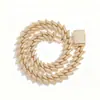 Amazon Colar Hip-Hop Europeu e Americano Cheio de Diamantes Corrente Cubana de 16mm Personalidade Espinhosa Masculina Fecho de Caixa Tendência Pulseira