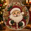 Decoración Colgante de Corona de Santa de Nuevo Producto Transfronterizo Adorno Acrílico DIY de Santa Claus Navideño