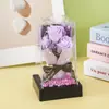 520 Flor Eterna Flor Seca Jabón Rosa Pantalla Acrílica Regalo de San Valentín Cumpleaños Adorno Terminado Decoración del Hogar