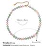 Nova Moda Transfronteiriça Pulseira Colorida de Contas de Ábaco de Pedra Natural Estilo Luxo Leve Versátil Personalizada Brincos de Joias para Mulheres