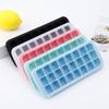 Caixa de Gelo de Silicone com Tampa Grau Alimentício Silicone Platina Sem Sabor Caixa de Gelo de Silicone Doméstico Comercial Congelamento Rápido Molde de Caixa de Gelo Auto-gelante