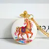 Reloj de Bolsillo de Caballo Pintado Color Oro, Reloj de Bolsillo Clásico Nostálgico con Patrón, Se Puede Imprimir para Regalo, Reloj de Cuarzo para Hombres y Mujeres, Venta al por Mayor de Fábrica