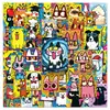 50 Peças de Adesivos de Rabiscos de Gatos e Cachorros, Desenhos Simples de Animais de Estimação Fofos, Adesivos Decorativos à Prova d'Água para Cadernos e Copos Térmicos