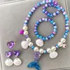 Colar de Sereia DIY Conjunto de Miçangas Peroladas Hipoalergênico Colar de Sereia Princesa Fofa Joia