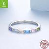 Yinziyun Original Exquisito Colorido Zircônia Anel Único Moda Feminina Empilhável Anel de Prata Esterlina S925 Fabricante de Anéis